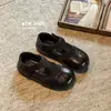 Outono 2026 Novos Sapatos de Couro Infantis Versão Coreana Retrô Simples Bico Dividido Sintético Mary Jane Sapatos Individuais para Meninas