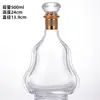 En stock al por mayor botella de vino espiral color degradado vidrio blanco cristal 500ml traje de botella de vino vacía