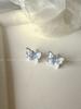 Pendientes de mariposa de cristal con degradado azul fresco para mujer, diseño de nicho, llenos de diamantes, pendientes sencillos y avanzados.