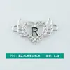 Versión Coreana Sencilla Moderna DIY Aleación Color Duradero Serie Diamante de Punto 26 Letras Alas Blanco Kuv Joyería Pequeña Accesorios DIY