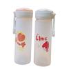 Taza de vidrio con asa portátil de personalidad simple de moda serie de frutas esmeriladas de dibujos animados Taza publicitaria de vidrio de borosilicato alto