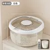 Cubo de arroz para uso doméstico, a prueba de insectos, a prueba de humedad, sellado, recipiente de almacenamiento de harina de grado alimenticio, cubo para comida de gato y perro, cubo de almacenamiento de granos de 15 kg, contenedor de arroz