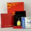 Colar com Cabeça de Buda de Jade Incrustada com Ouro Pingente de Cabeça de Buda Estátua de Buda Retrô Tendência Nacional Pingente para Homens e Mulheres Tráfego de Fonte Viva
