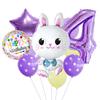 Conejo de Pascua transfronterizo púrpura impresión digital en película de aluminio globo de látex traje de haz diseño de fiesta de cumpleaños paisaje