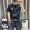 Camiseta de Manga Corta para Hombre Nueva Moda Hombres Estampado Completo Casual Top Adolescente Marca de Moda Camiseta Camiseta Básica