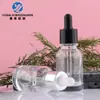 En Stock Botella de Vidrio Transparente de 30 ml para Aceites Esenciales con Gotero de Goma, Botella de Vidrio para Dispensar Líquidos de Esencia Cosmética Venta al por Mayor