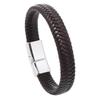 Pulseira de couro retrô transfronteiriça feita à mão, pulseira de corda de couro de liga masculina, pulseira artística simples, joias por atacado
