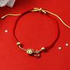 Pulseira da Marca Lucky Ji Celebridade Cibernética Contas Redondas Tecida Este Ano Pulseira de Corda Vermelha de Boi Fofa Requintado Estilo Chinês Melhor Amigo