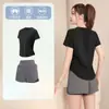 Camiseta Esportiva Solta para Mulheres, Malha Respirável Emagrecedora Casual para Corrida Yoga, Roupa Fitness Fina de Manga Curta para Primavera e Verão