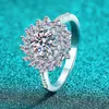 Anillo de Plata de Ley S925 con Moissanita Xindeyi para Mujer, Anillo Geométrico Rectangular Biselado de Girasol, Lujoso y de Alta Gama