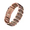 Pulsera antigua de cobre rojo más vendida transfronteriza con cierre de reloj, moda vintage finamente tallada en forma de cruz, joyería magnética completa para parejas al por mayor