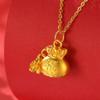 Colgante de bolsa de dinero con bendición de oro puro 999, bolsa Fuman, colgante de oro duro 3D, regalo de vacaciones, regalo para la industria de la belleza, transmisión en vivo.