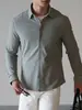 Camisa de Punto Vertical Acanalado Transpirable con Cremallera para Hombre, Estilo Business Casual, Nueva Colección Primavera 2026, Top Casual Resistente al Desgaste