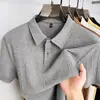 Camiseta de Manga Corta de Punto para Hombre Estilo Old Money Verano Nueva Casual de Negocios Holgada Transpirable Camiseta de Manga Corta para Hombre
