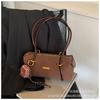 Bolso de Hombro Color Block Texturizado Estilo Coreano para Mujer, Bolso Baguette de Nuevo Diseño Nicho Primavera Temprana 2026, Bolso de Hombro Retro a la Moda