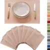 Manteles individuales de tela de poliéster de doble capa estilo ins, manteles individuales simples mezclados, posavasos tejidos de doble cara con aislamiento térmico estilo occidental para hotel