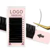Fábrica de Pestañas Personalizadas Doble Punta Pelo Plano Natural Negro Mate Bt Grande Material Ligero Grueso Rizado Plano Pestañas Postizas