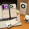 Funda para Teléfono con Soporte de Gato Lineal para iPhone 16 Pro Max Apple 17 Funda para Teléfono Estuche de Transformación Instantánea Galvanizado