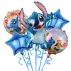 Animación Transfronteriza Lilo y Stitch Stitch Rosa Set de Globos de Película de Aluminio Arreglo de Cumpleaños Globo de Dibujos Animados Papel Día de Año Nuevo