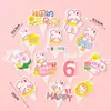Decoración de Cupcake de Dibujos Animados para el Día del Niño Caja Mini Pastel de Cumpleaños para Jardín de Infancia Caja de Empaque Redonda de 2 Pulgadas