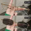 Gafas de cara lisa con montura pequeña, montura de color cambiante, gafas de moda coreana para mujer, alta apariencia, gafas de prescripción de color cambiante, sin graduación, gafas planas