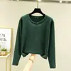 Camiseta térmica de cuello redondo para mujer, forrada de forro polar, otoño e invierno, talla grande, forrada de forro polar y engrosada, color liso, efecto adelgazante, capa base de otoño