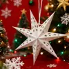 Directamente del Fabricante, Nuevos Artículos de Decoración Navideña: Estrellas Huecas de Siete Puntas, Decoración Festiva, Adornos Colgantes de Estrellas Tridimensionales