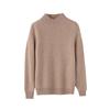 Suéter de cachemira de punto de manga larga para mujer con cuello semi alto engrosado, 100% lana pura, otoño e invierno, camisa básica interior simple al por mayor