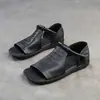 Sandálias de Design Estilo Retro Hong Kong para Mulheres, Novidade Verão 2026 Casuais de Salto Baixo Bico Fechado Bico Aberto Antiderrapantes Sandálias para Mãe