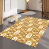 Tapete Minimalista Moderno para Sala de Estar, Tapete de Veludo Cristal para Mesa de Centro, Tapete de Luxo Leve de Alta Qualidade com Padrão de Folhas para Quarto ao Lado da Cama