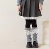 Zapatos y calcetines para niñas, calcetines de encaje con lazo grande estilo coreano para otoño e invierno, calentadores de piernas para bebé hasta la mitad de la pantorrilla