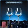 Juego de regalo de copas de vino tinto con dos copas de cristal de fondo de diamante, apto para regalar, uso doméstico, copas de vino estilo europeo