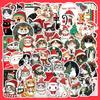 50 pegatinas navideñas con dibujos de gatos para portátil, equipaje, libro de mano, teléfono móvil, pegatinas decorativas.