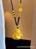 Collar de Buda Maitreya con Brújula de Filigrana y Calabaza Giratoria de la Fortuna Chapado en Oro con Diamantes para Mujer, Al por Mayor