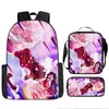 Mochila Escolar Exclusiva One Piece Três Peças Conjunto Mochila Rei do Mar Grande Capacidade Mochila para Aluno do Ensino Médio