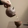 Bule de Chá de Grés Argila de Pedra Antiga Bule Retro Chinês Conjunto Criativo de Chá Kung Fu para Casa Conjunto de Chá Não Quente Presente
