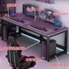Escritorio para e-sports, escritorio de computadora simple para uso doméstico en dormitorio, escritorio minimalista para vivienda de alquiler, mesa con patrón de fibra de carbono, escritorio simple para escribir