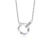 Collar Anillo Mobius de Moissanita para Mujer, Lujo Ligero Versátil Colgante de Anillo Doble de Plata de Ley S925 Cadena para Clavícula Joyería al por Mayor