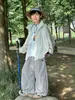 Calça de Gelo Oxigênio Leve Respirável para Meninos 2026 Verão Novo Design de Panda Solta Versátil à Prova de Mosquitos Longa para Crianças Maiores