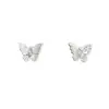 Brincos de Borboleta Assimétricos com Gotejamento de Óleo Vazados para Mulheres, Design de Nicho, Brincos Pequenos e Delicados de Diamante, Brincos Suaves