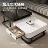 Mesa de Centro Cuadrada Sala de Estar Hogar Apartamento Pequeño Mesa Simple Moderna Piedra Sinterizada Lujo Ligero Influencer Vidrio Templado Mesa de Centro Pequeña