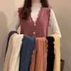 Casaco suéter colete estilo japonês para mulheres, colete de tricô trançado estilo coreano, solto e versátil, top curto espesso para o inverno