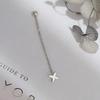 Long Tassel s925 Sterling Prata Ear Line Smiley Ear Chain Pentagonal Feminino Pentagonal Star Brincos Coreano elegante Moda Deusa Fã