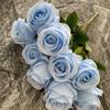 Novo Arranjo de Flores de Casamento Simulado Flor Falsa Flor de Fundo para Palco de Auditório Estrada Chão com 9 Cabeças de Rosa Redonda Fantasia Flores de Seda em Casa