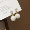 Brincos de Laço com Micro-Incrustação de Zircônia Estilo Coreano 2026 Mais Vendidos para Mulheres, Argola de Prata S925, Brincos de Pérola Stud de Alto Padrão de Nicho