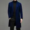 Abrigo de lana de longitud media ajustado estilo coreano para hombre de AliExpress, color liso de moda, gabardina de mezcla de lana para hombre de talla grande