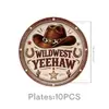 Decorações de Festa de Aniversário de Menino Cowboy Ocidental Marrom Cruzado Conjunto Descartável de Louças de Festa Toalha de Mesa