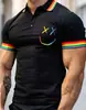 Camisa Polo de Manga Corta para Hombre Estilo Nuevo Europeo y Americano Transfronterizo con Impresión Digital 3D Estilo Hawaiano Moda Casual Polo