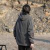 Chaqueta con capucha estilo japonés para hombre, moderna para primavera y otoño, holgada, tipo jersey con media cremallera, casual para mediana edad y ancianos