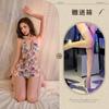 Aifei Roupa Íntima Sexual Decote em V Profundo Fenda de Orvalho Estampada Saia de Quadril Verão Sexy Costas Nuas Vestido Paixão Perspectiva Verão